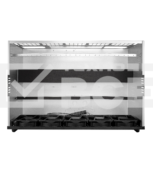 Корпус для майнинга Exegate EX270772RUS Pro 13-430 <без БП, 2*USB, 5*fan 120мм, места под: 13 видеокарт, 2 БП>