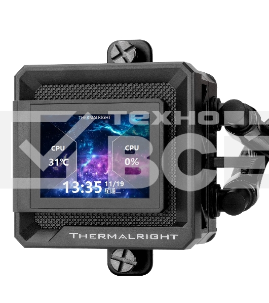 Водяное охлаждение для процессора Thermalright Frozen Warframe SE 240 ARGB Black (240mm, LED temp., Black, ARGB/ Fans: 2x120mm, 70.84CFM, 29.8dBA, 2000RPM/ Pump height 59mm, Rad thickness 27mm/ S: 1851, 1700, 1200, 115X, AM5, AM4)