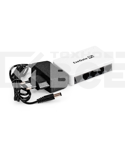 Коммутатор неуправляемый ExeGate EDES-1005C (5-портовый UTP 10/100Mbps, с функцией энергосбережения (Green Ethernet Technology), настольный)