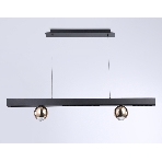 Подвесной светодиодный светильник Ambrella light FL5956 BK/GD черный/золото 4200K 18W 1000*70*1200 (Без ПДУ), фото 1
