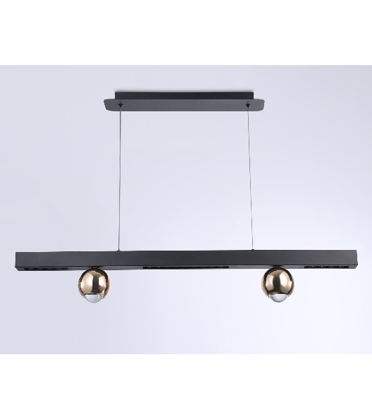 Подвесной светодиодный светильник Ambrella light FL5956 BK/GD черный/золото 4200K 18W 1000*70*1200 (Без ПДУ)