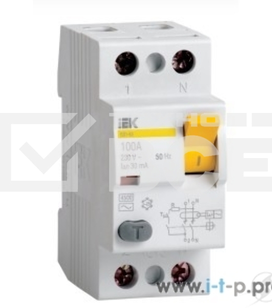 Выключатель дифференциального тока (УЗО) Iek MDV10-2-063-030 ВД1-63 2Р 63А 30мА ИЭК