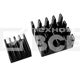 Набор радиаторов ACD Black Aluminum Heat Sink set (14*14*7mm + 9*9*5mm) RA027 for Raspberry Pi 3