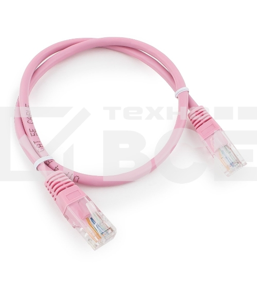 Патч-корд UTP Cablexpert кат.5e, 0.5м, литой, многожильный (розовый)