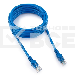 Патч-корд UTP Cablexpert кат.5e, 3м, литой, многожильный (синий)