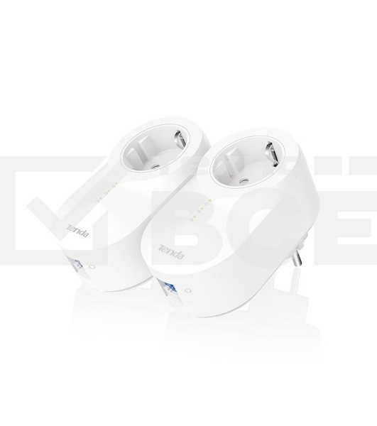 Сетевой адаптер Tenda PH6 набор 2хPowerLine адаптеров AV1000 с проходной Евро розеткой