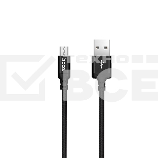 Кабель HOCO X14 USB 2.0 , AM/microBM, черный, 2м