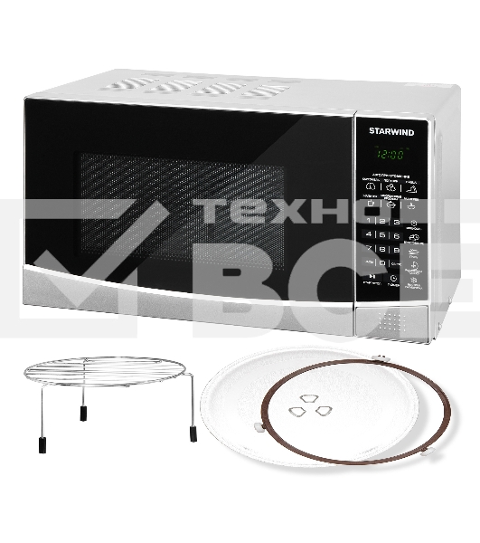 Микроволновая печь Starwind SMW3120 серебристый/черный, 20 л, 700 Вт, переключатели - сенсор