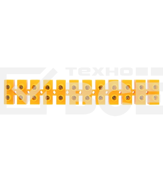 Клеммная винтовая колодка KВ-25 10-25, ток 60 A, полиэтилен желтый Rexant (10 шт./уп.)
