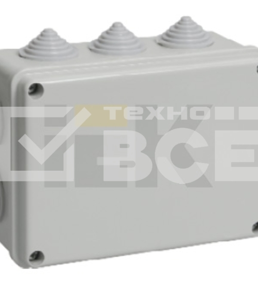 Коробка КМ41241 распаячная Iek UKO10-150-110-070-K41-44 для о/п 150х110х70 мм IP44 (RAL7035, 10 гермовводов)