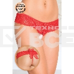 Шортики с бантиком открытые кружевные SoftLine Collection, красный, S/M, фото 1
