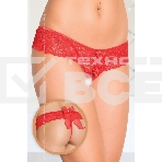 Шортики с бантиком открытые кружевные SoftLine Collection, красный, S/M, фото7