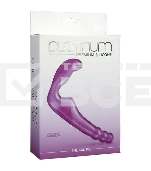 Безременной страпон, стимулятор точки G без вибрации Platinum Premium Silicone - The Gal Pal - Purple